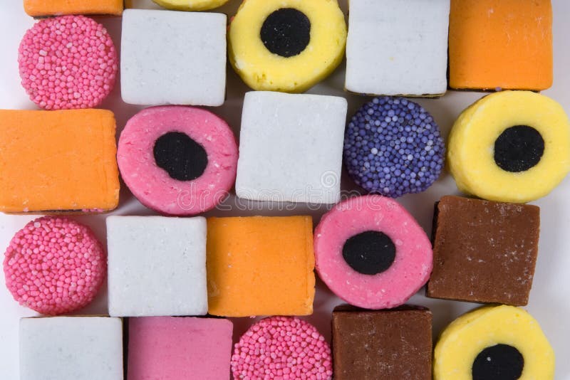Licorice Sweets Round And Square Arranged As A Bac Stock Image Image