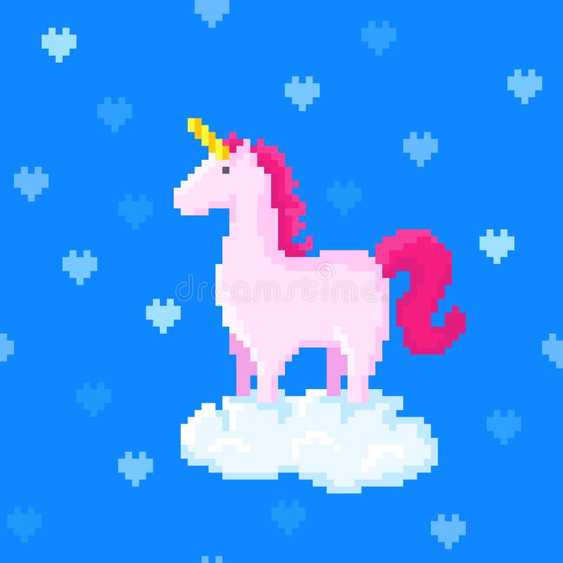 Licorne rose sur un nuage entouré par coeurs illustration de vecteur Licorne rose sur un nuage entouré par coeurs illustration de vecteur