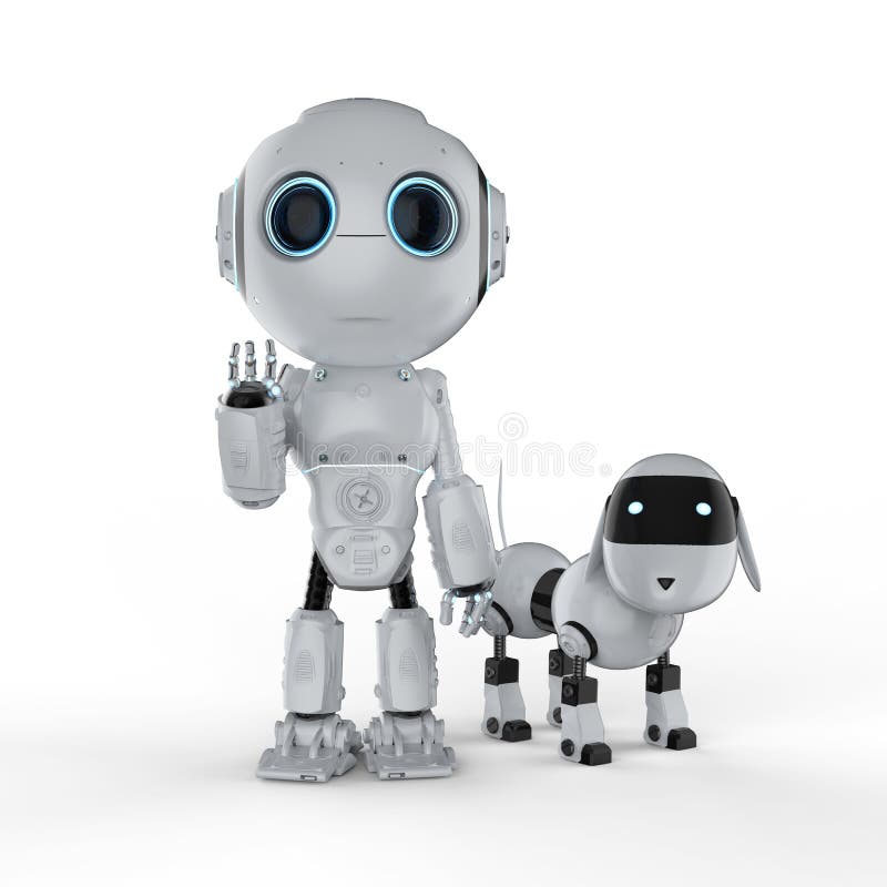 ?liczny robot z psem ilustracji
