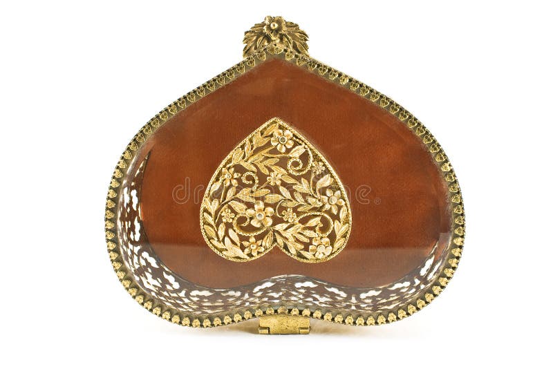 Lid of Golden Antique Jewelry Box Stock Image Image of beauty