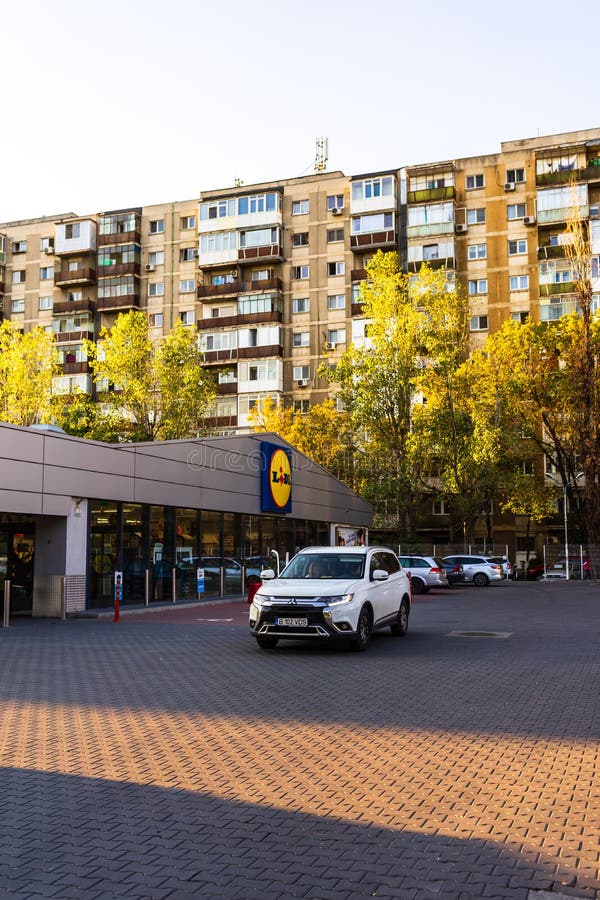 LIDL Supermarket and Logo. Lidl Store in Bucharest, Romania, 2021