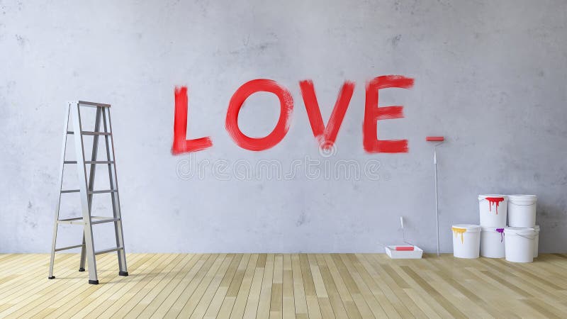 Liebe auf der Wand stockfotografie Liebe auf der Wand stockfotografie