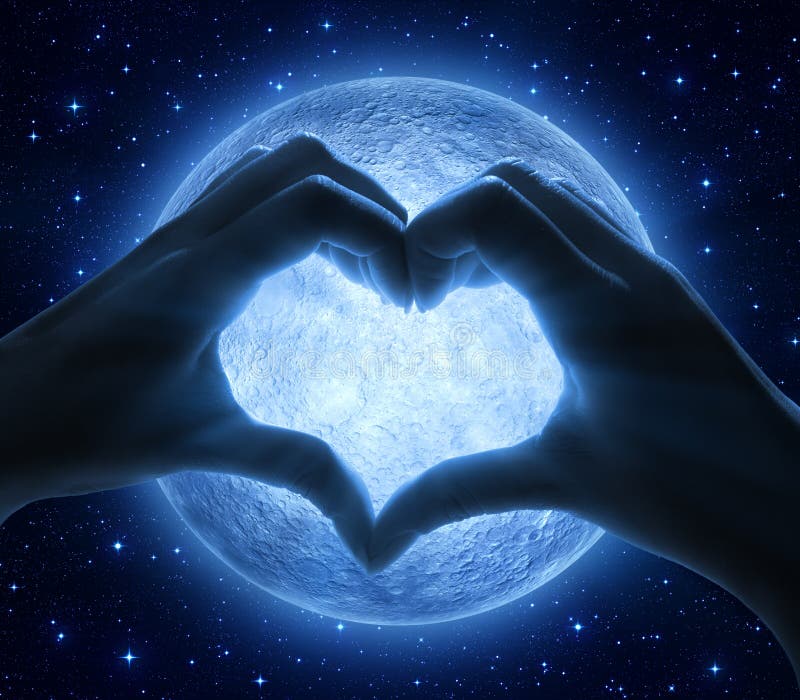 Liebe und Mond stockfoto. Bild von blau, feiertag, inneres 49274734