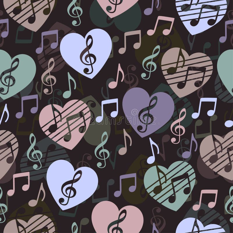 Lieben Sie für Musik, musikalischer abstrakter Vektorhintergrund, nahtloses Muster stock abbildung Lieben Sie für Musik, musikalischer abstrakter Vektorhintergrund, nahtloses Muster stock abbildung