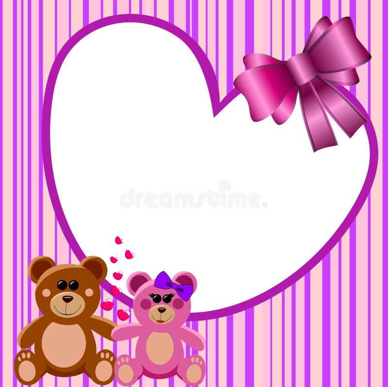 Liebes-Herz-Rahmen Teddy Bears stock abbildung Liebes-Herz-Rahmen Teddy Bears stock abbildung