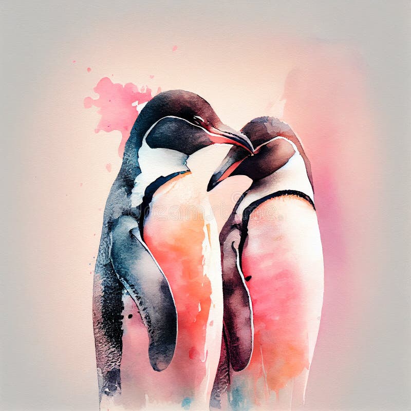 Süß Schmeichelnder Pinguin, Der Geschenke in Den Händen Hält. Ai