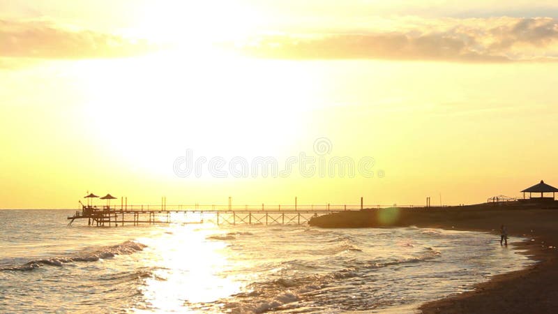 Liebevolle Paare nahe dem Meer bei Sonnenuntergang