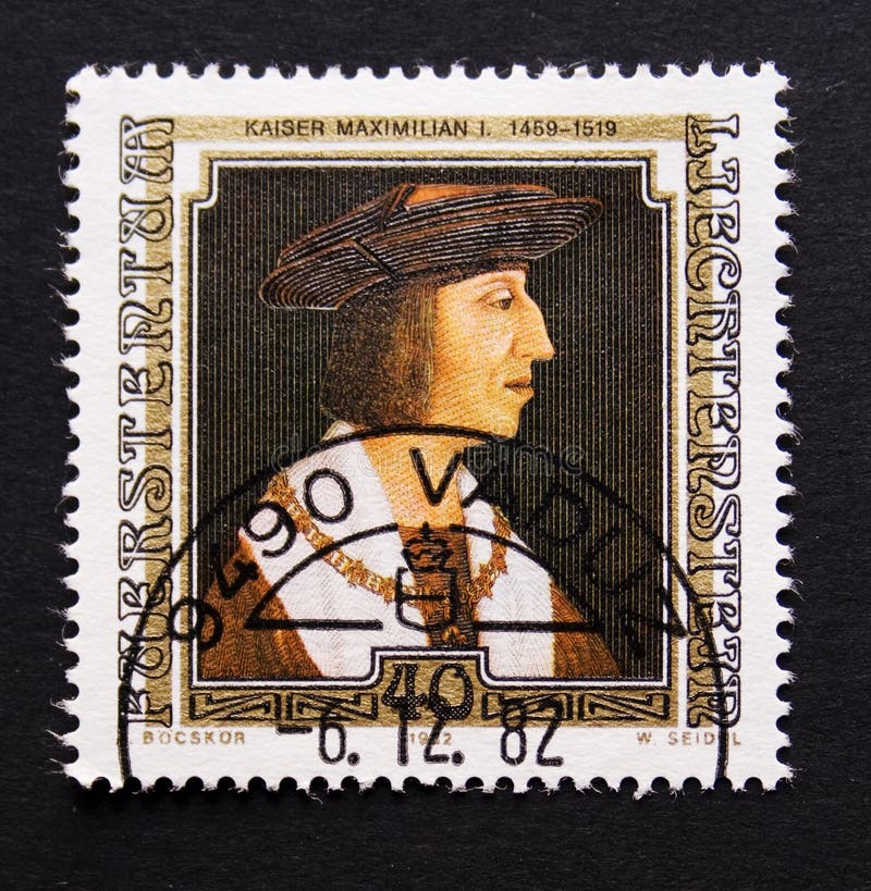Liechtenstein postage stamp stock photo