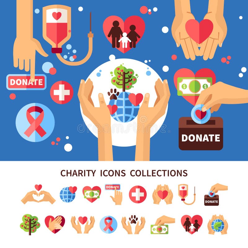 Liefdadigheids infographic reeks vector illustratie Liefdadigheids infographic reeks vector illustratie