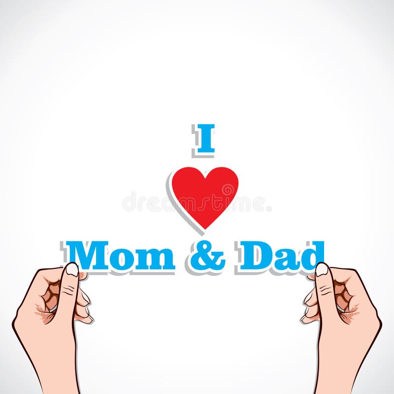 Concept liefde voor moeder en vader stock illustratie