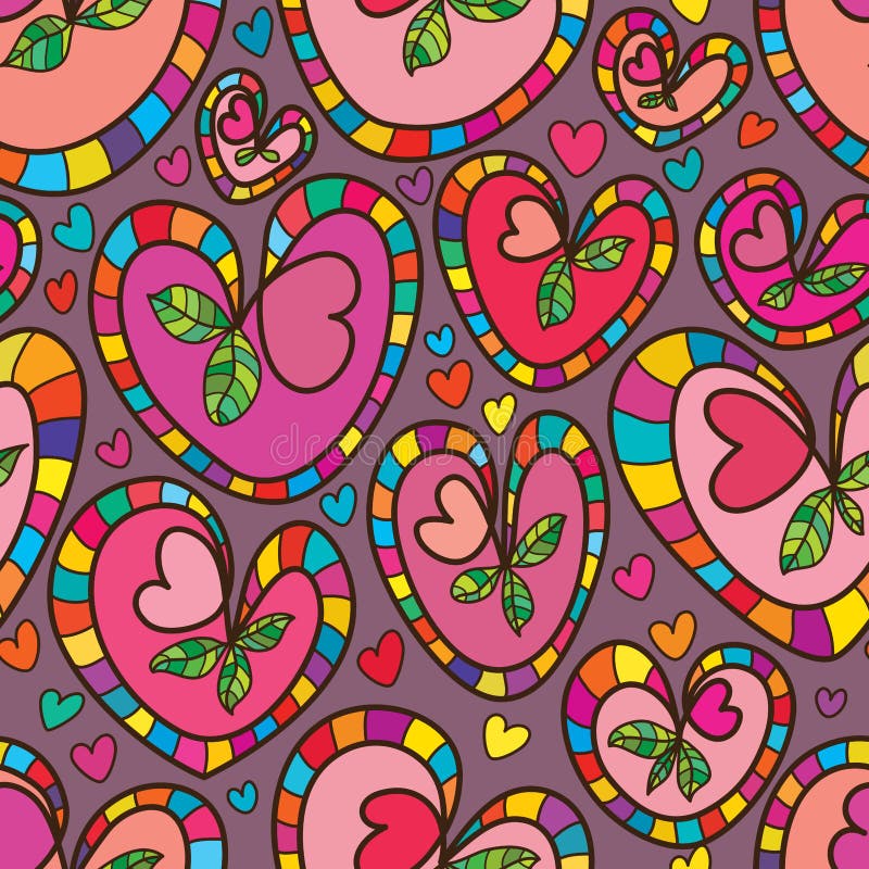 Liefdedubbel binnen het kweken van installatie naadloos patroon royalty-vrije illustratie Liefdedubbel binnen het kweken van installatie naadloos patroon royalty-vrije illustratie