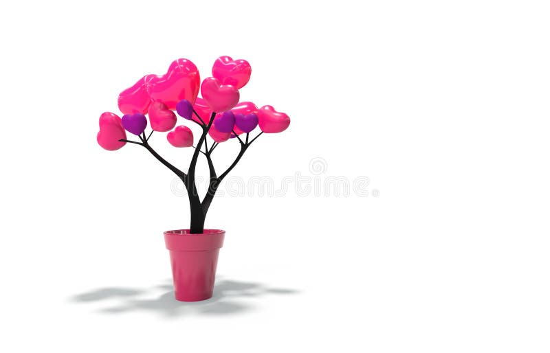 Liefdesboom met witte achtergrond vector illustratie