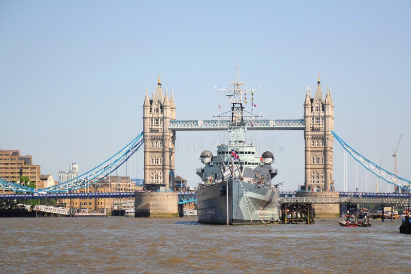 Lieferung HMS-Belfast nahe Kontrollturm-Brücke, London lizenzfreies stockfoto Lieferung HMS-Belfast nahe Kontrollturm-Brücke, London lizenzfreies stockfoto