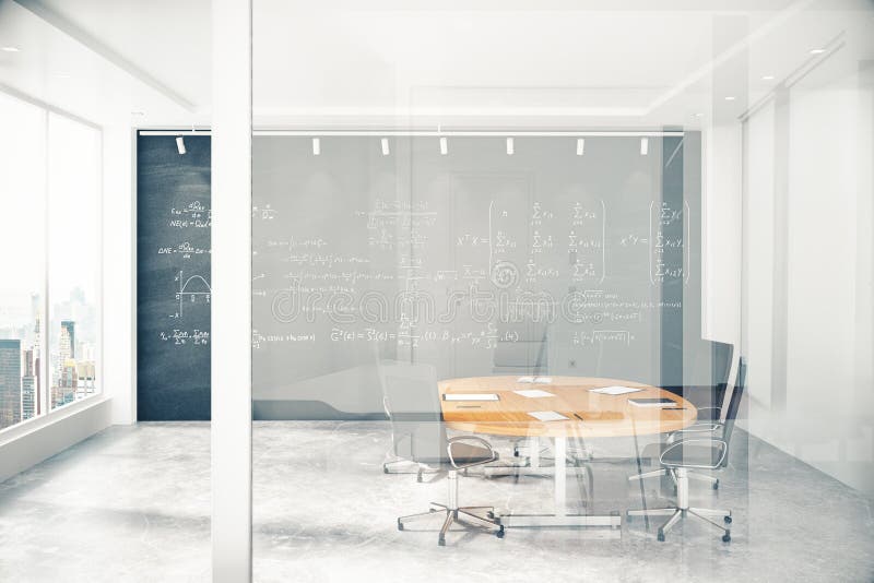 Lieu de réunion avec un mur de verre avec le copyspace illustration libre de droits Lieu de réunion avec un mur de verre avec le copyspace illustration libre de droits
