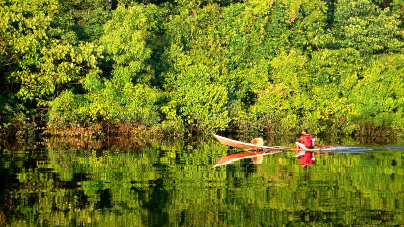 Boating in the Amazon jungle. Boating in the Amazon jungle.