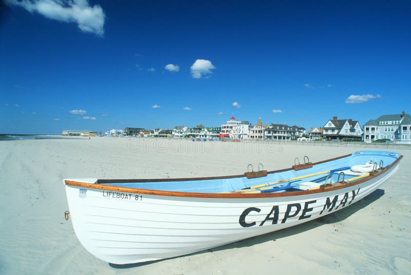 Life Boat on Cape May, NJ Beach Stock Photo Image of coasts, arts