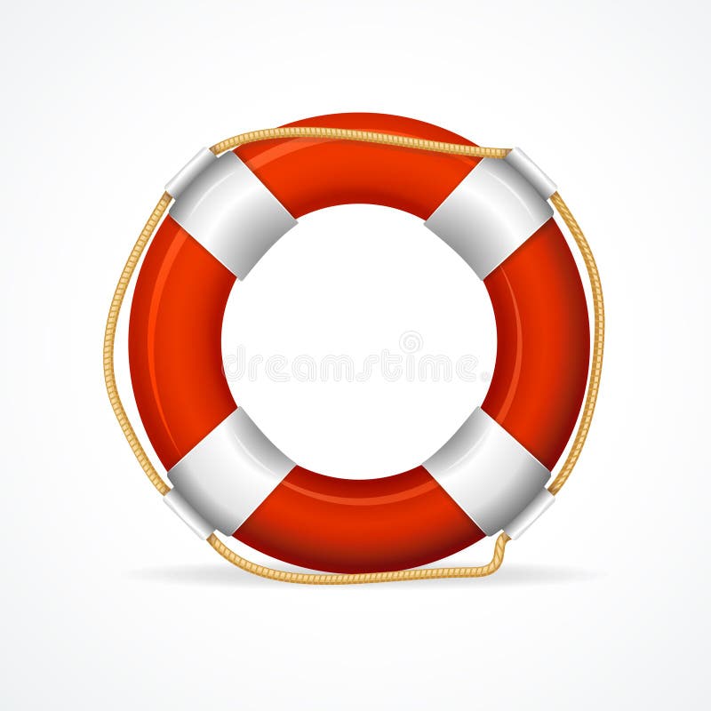 Life Buoy Ring Red. Vector