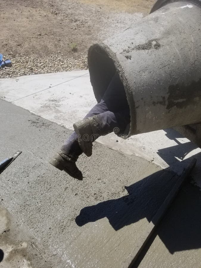 Concrete Finisher with Trowel Stock Photo Image of driveway, tool