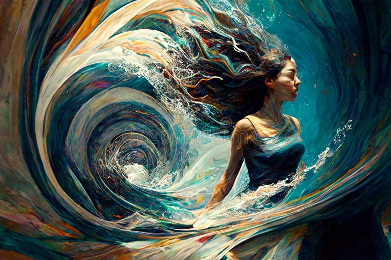 Life in Flow, Swirls and Patterns Concept. Peace and Mindfulness Stock