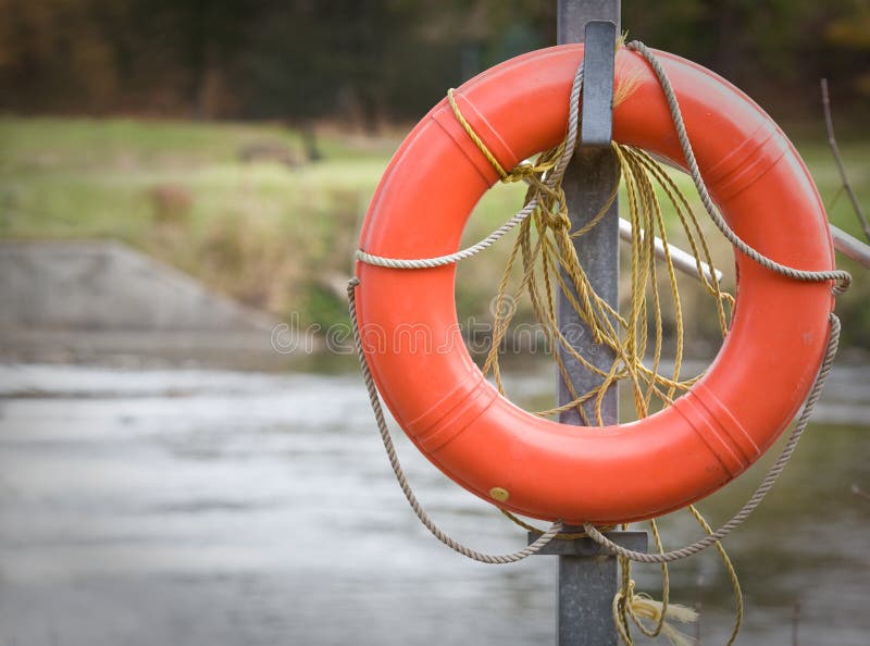 Life preserver by water s edge