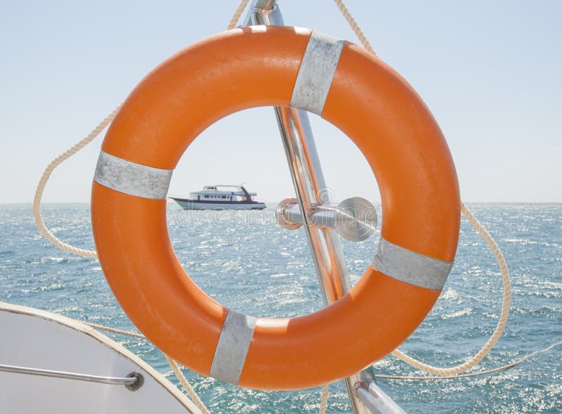 life ring on a sailboat