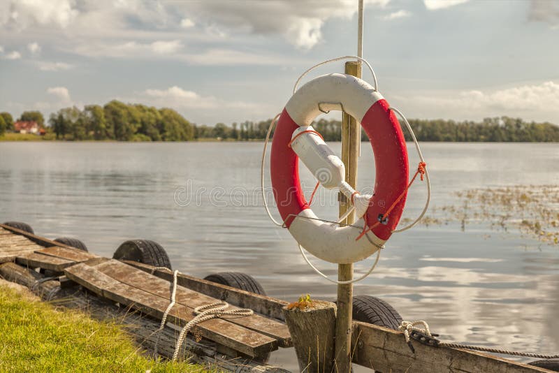 Life ring by lake