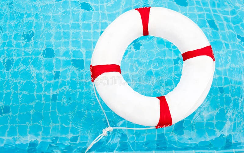 Life ring prepare for safe guard in swimming pool, Stock image