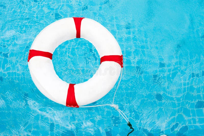Life ring prepare for safe guard in swimming pool, Stock image