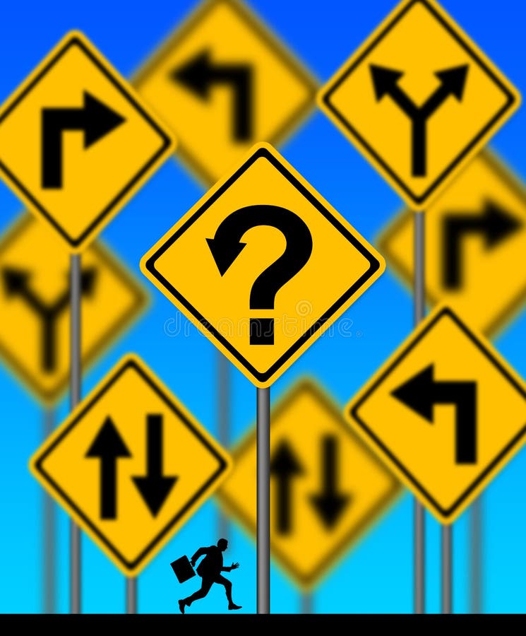 No knowing which way to go. Go to option illustrations