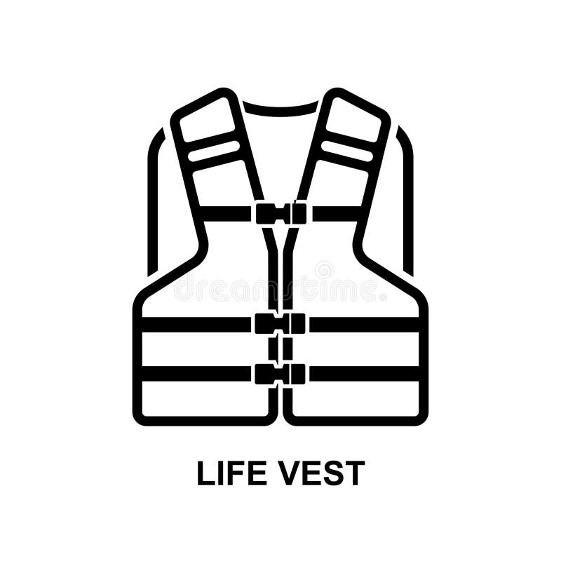 Life Vest Jacket Icon Isolated on Background Stock Vector