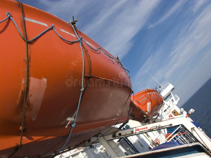 Lifeboats on ferry