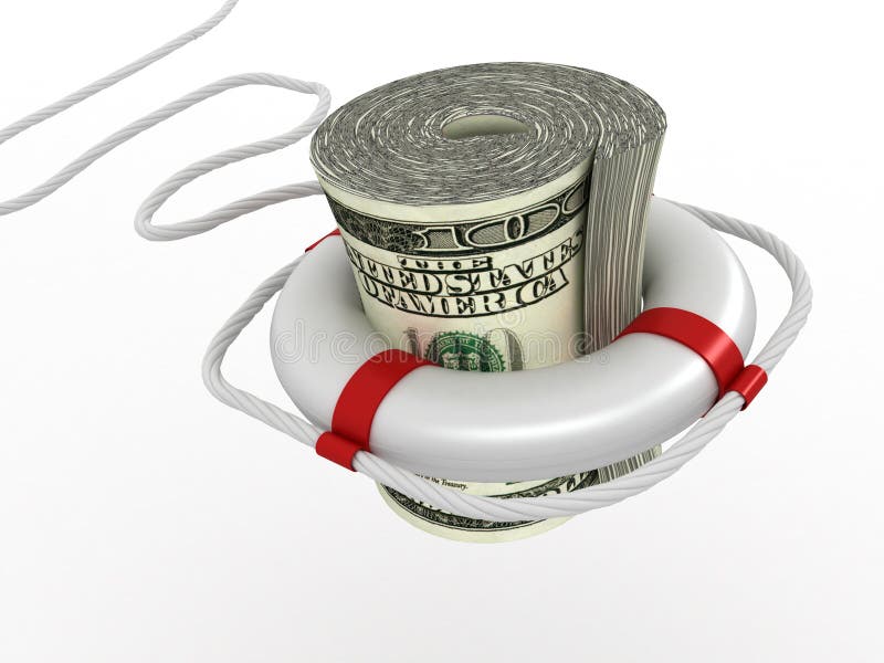 Lifebouy con el dólar stock de ilustración Lifebouy con el dólar stock de ilustración