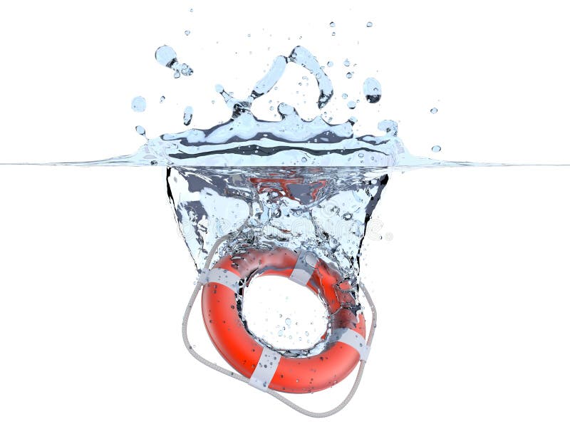 Lifebuoy nella spruzzata dell'acqua royalty illustrazione gratis Lifebuoy nella spruzzata dell'acqua royalty illustrazione gratis