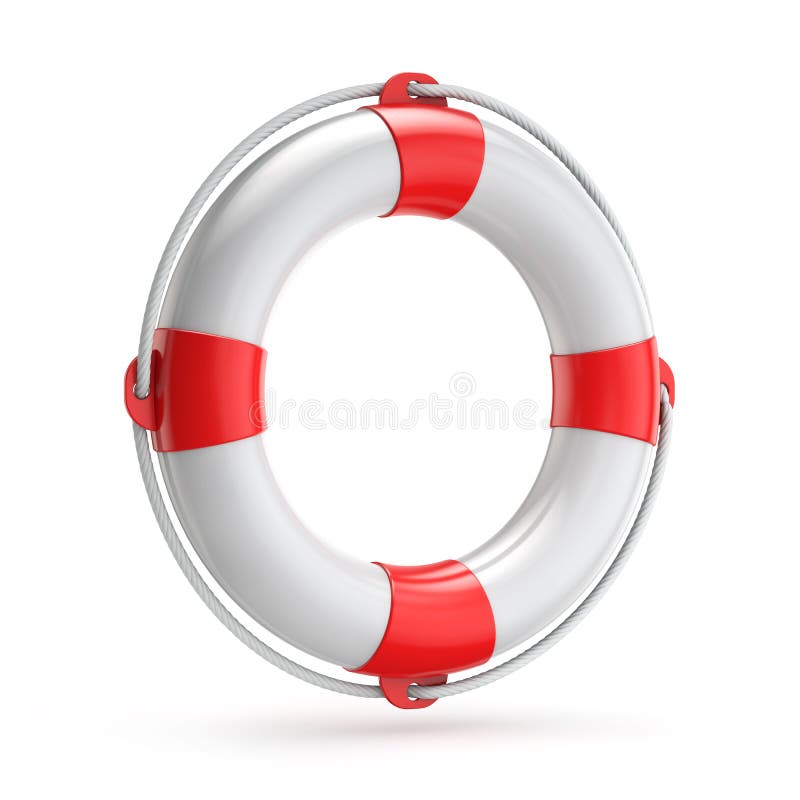 Red safe guard ring against white background with clipping path, Stock  image