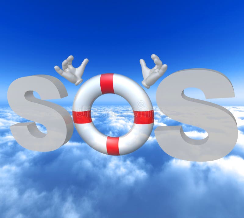 Lifebuoy sos icon stock illustration