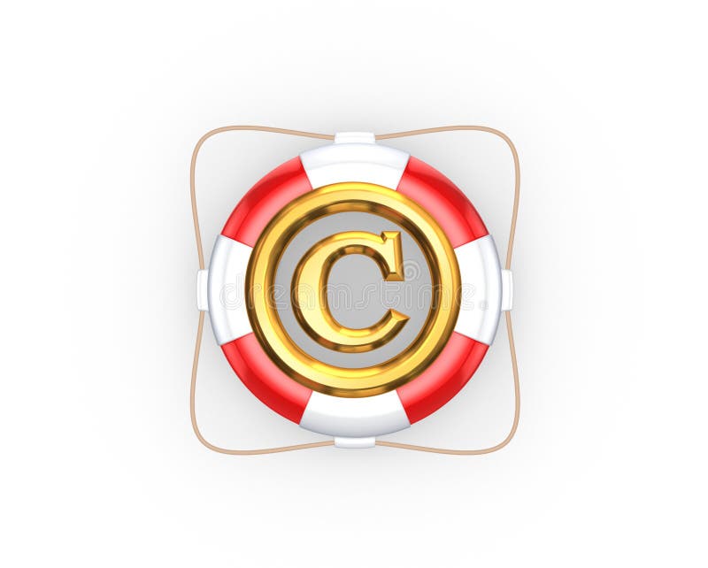 Lifebuoy and symbol of copyright.