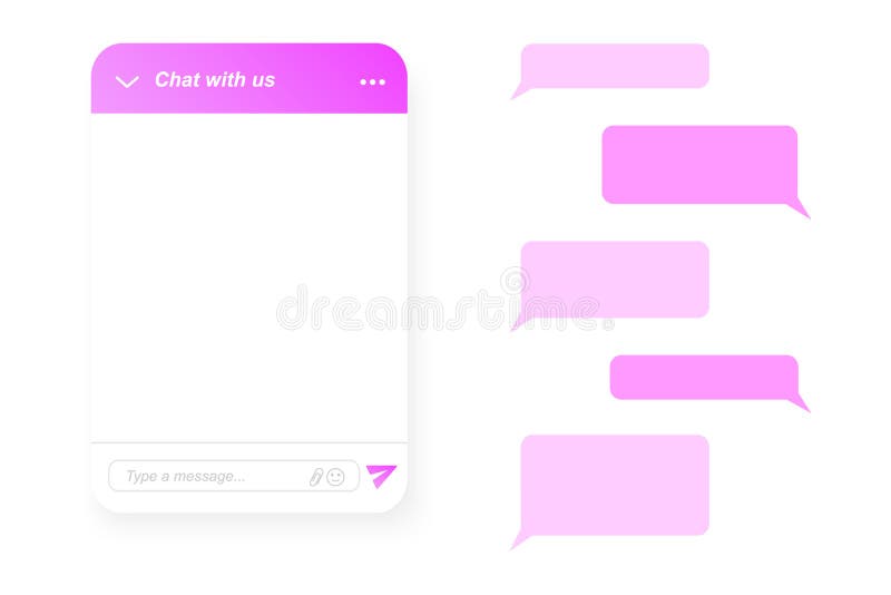Lifechat form creator. Empty chat bot window and message bubbles. Virtual assistant, online customer support stock illustration