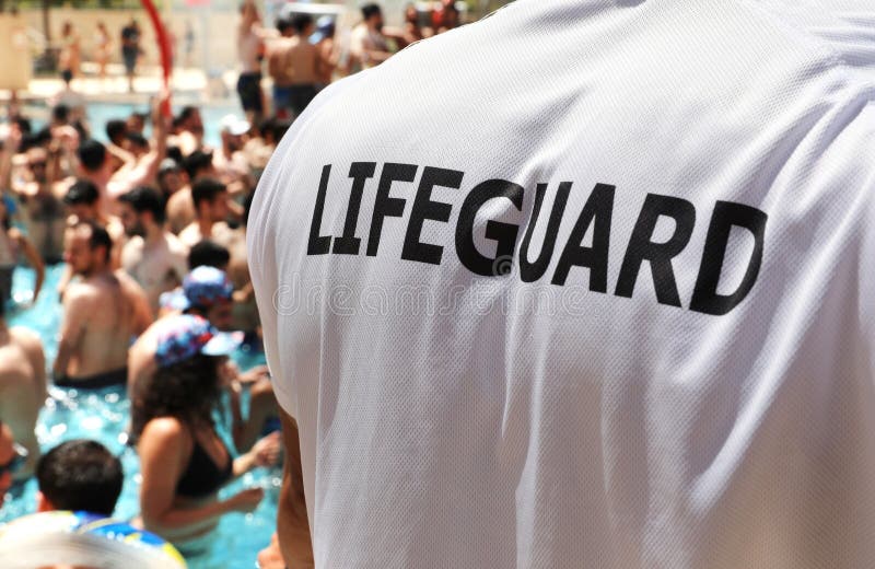 Lifeguard on Duty at Swimming Poll. Saving Life Concept. Stock Image Image of protection