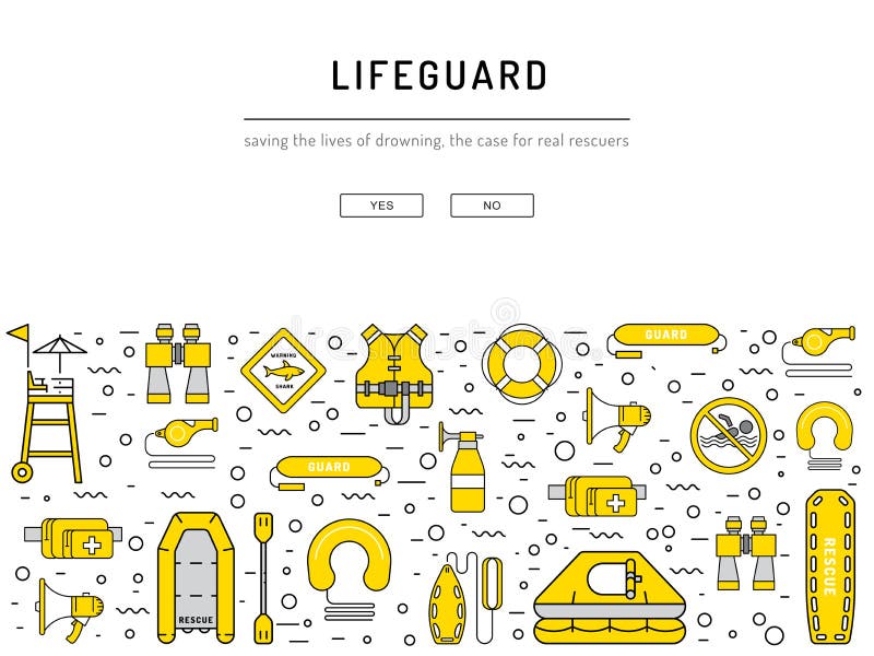 Lifeguard equipment icon stock vector. Illustration of binoculars - 88398484