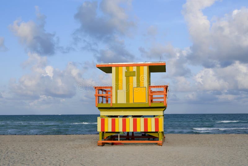 Lifeguard houses in Miami Beach