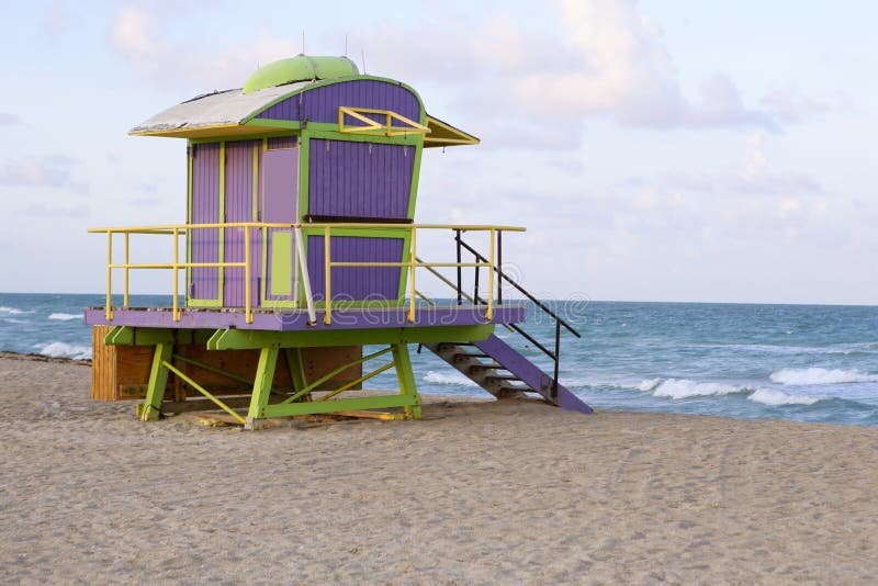 Lifeguard houses in Miami Beach