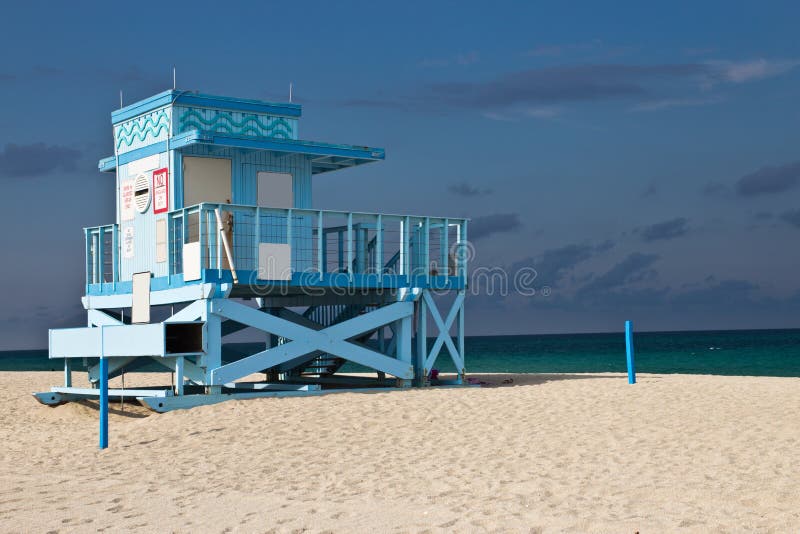 Lifeguard hut on Haulover Park Beach in Florida royalty free stock photo