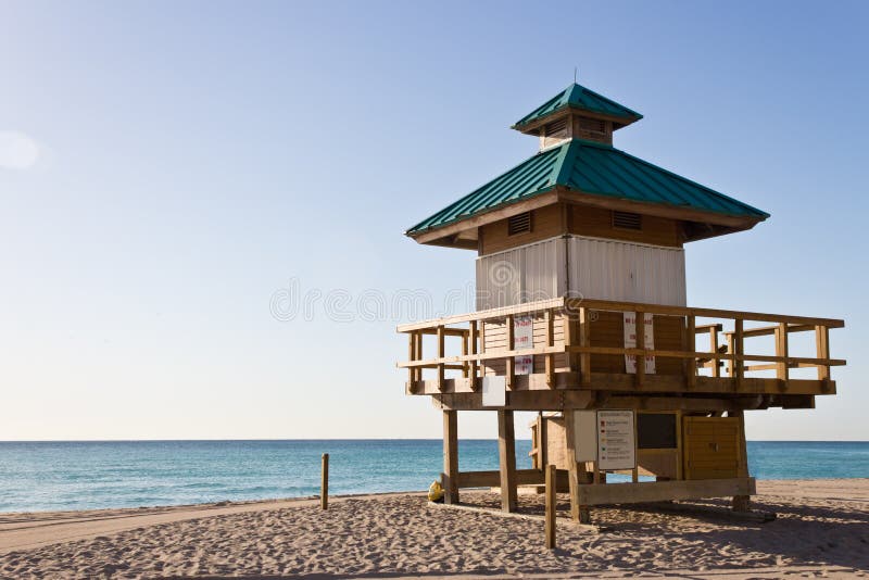 Lifeguard hut in Sunny Isles Beach, Florida royalty free stock images