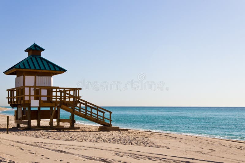 Lifeguard hut in Sunny Isles Beach, Florida royalty free stock image