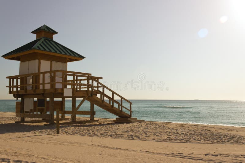 Lifeguard hut in Sunny Isles Beach, Florida royalty free stock photos