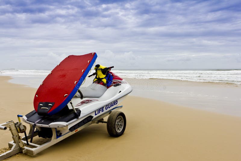 Lifeguard Rescue Boat - Stormy Seas stock photo