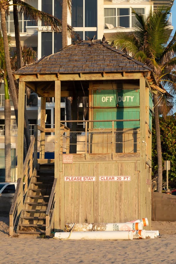 Lifeguard Stand in Deerfield Beach Florida. Stock Image Image of