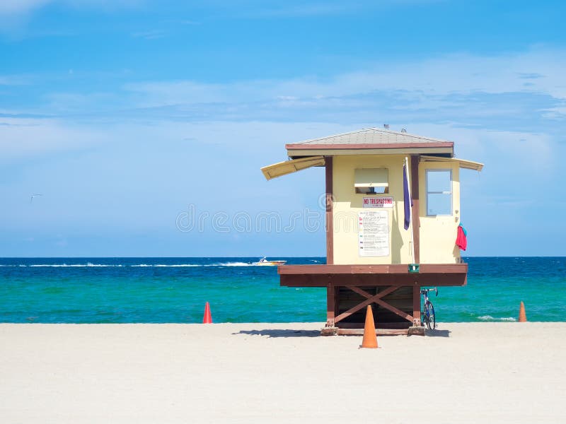 Lifesaver hut at Fort Lauderdale beach in Florida