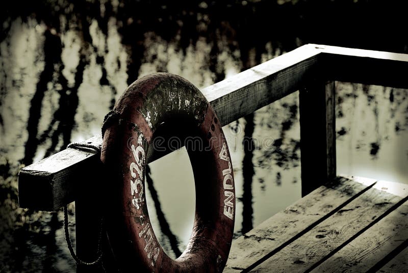 Lifesaving ring on dock royalty free stock images Lifesaving ring on dock royalty free stock images