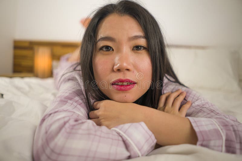 Lifestyle Portrait Of Young Beautiful And Sweet Asian Chinese Woman In 